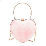Love Crossbody Bag Heart Shape Shoulder Bag Lover Chain Female Bag