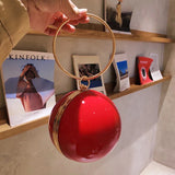 Red Ball Shaped Clutch Bag Funny Evening Handbag