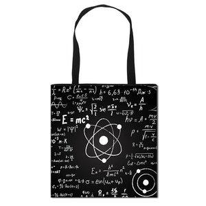 Science Experiment Shoulder Bag Girls Canvas Totes Women Shopping Bags