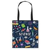 Science Experiment Shoulder Bag Girls Canvas Totes Women Shopping Bags