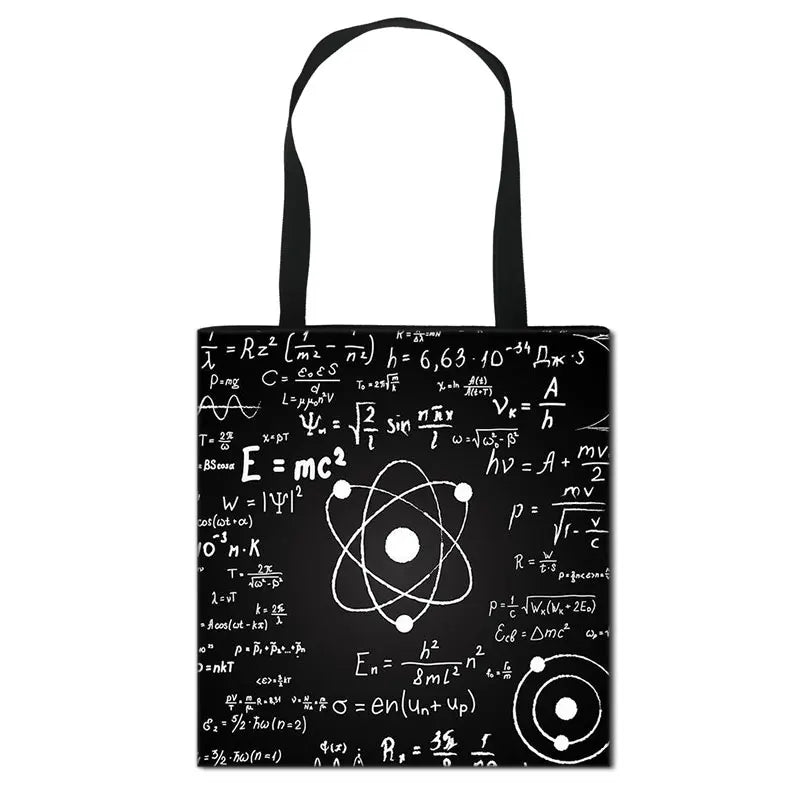 Science Experiment Shoulder Bag Girls Canvas Totes Women Shopping Bags