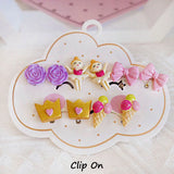 Mermaid Flamingo Resin Earrings Ear Clips for Girls Kids