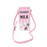 Harajuku Strawberry Drink Shoulder Bag - Funny Lemon Print