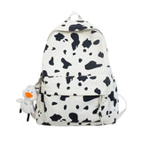 Milk Cow Print Women's Backpack Canvas Travel School Bag