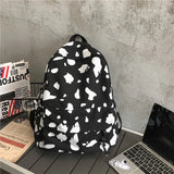 Milk Cow Print Women's Backpack Canvas Travel School Bag