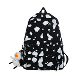 Milk Cow Print Women's Backpack Canvas Travel School Bag