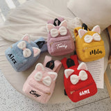 Personalized Fluffy Cat Backpack for Girls