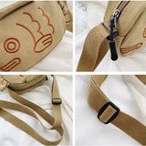 Fish Shape Canvas Crossbody Bag for Women
