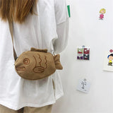 Fish Shape Canvas Crossbody Bag for Women
