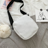 Monster Pattern Mini Crossbody Bag Zipper Canvas Mobile Phone Shoulder Bag