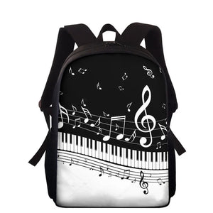 Music Note Piano Print School Bags for Boys Girls