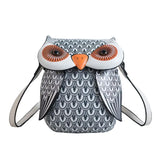 Owl Cartoon PU Leather Handbag Casual Satchel School Purse Shoulder Bag