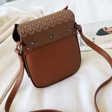 Owl Cartoon PU Leather Handbag Cute Satchel School Purse