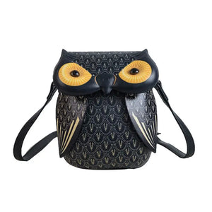 Owl Cartoon PU Leather Handbag School Purse Shoulder Bag