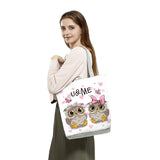 Owl Print Handbags High Capacity Shopper Bag Cartoon Travel Beach Foldable