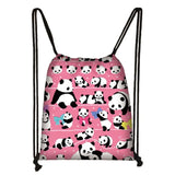Panda Drawstring Bag for Girls Travel Storage Package Cartoon School Backpacks