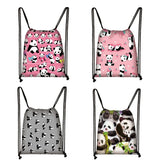Panda Drawstring Bag for Girls Travel Storage Package Cartoon School Backpacks