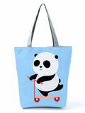Panda Print Handbags Women Shopping Bag Eco Reusable Casual Shoulder Bag