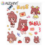 Large Capacity Pencil Case Organizer PU Zipper Student Cartoon