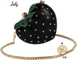 Girls Mini Strawberry Shaped Crossbody Handbag Love Rivet Shoulder Bag Clutch