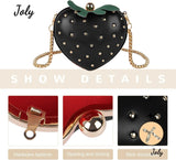 Girls Mini Strawberry Shaped Crossbody Handbag Love Rivet Shoulder Bag Clutch