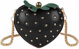 Girls Mini Strawberry Shaped Crossbody Handbag Love Rivet Shoulder Bag Clutch