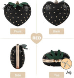 Girls Mini Strawberry Shaped Crossbody Handbag Love Rivet Shoulder Bag Clutch