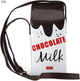 Personality Bags Strawberry Milk Box Crossbody Purse Bag for Women