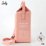Personality Bags Strawberry Milk Box Crossbody Purse Bag for Women