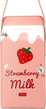 Personality Bags Strawberry Milk Box Crossbody Purse Bag for Women