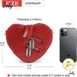 Women Red Heart Purse Love Shoulder Handbag Girls Evening Clutch Bag