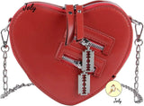 Women Red Heart Purse Love Shoulder Handbag Girls Evening Clutch Bag