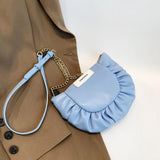 Pleated Shoulder Crossbody Chain Bag for Women