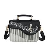 Piano Music Pattern Leather Shoulder Handbags for Women