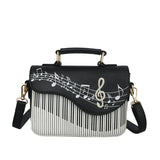 Piano Music Pattern Leather Shoulder Handbags for Women