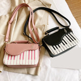 Piano Pattern PU Leather Shoulder Bag Crossbody Messenger Bag Totes