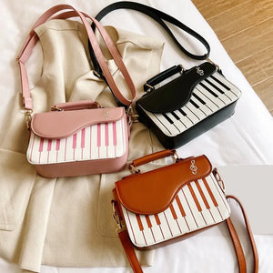 Piano Pattern PU Leather Shoulder Bag Crossbody Messenger Bag