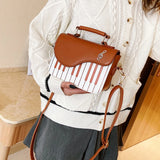 Piano Pattern PU Leather Shoulder Bag Crossbody Messenger Bag Totes