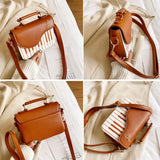 Piano Pattern PU Leather Shoulder Bag Crossbody Messenger Bag Totes