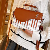 Piano Pattern PU Leather Shoulder Bag Crossbody Messenger Bag