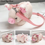 Pig Shoulder Bag Plush Stuffed Animal Crossbody Bags Women Winter Soft Purse