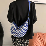Plaid Shoulder Bags for Women Summer Handbags Big Capacity Ladies Totes