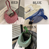 Plaid Shoulder Bags for Women Summer Handbags Big Capacity Ladies Totes