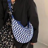 Plaid Shoulder Bags for Women Summer Handbags Big Capacity Ladies Totes