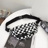 Plaid Women Fanny Pack Waist Belt Bag High Capacity
