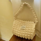 Pleated Shoulder Bags Large Capacity Tote for Women
