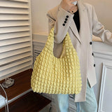 Pleated Shoulder Bag Large Capacity Tote Shopping Bag