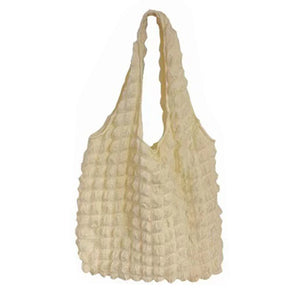 Pleated Shoulder Bag for Women Large Capacity Tote