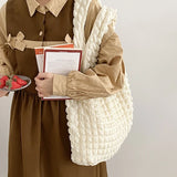 Pleated Women Shoulder Bags Large Capacity Vest Underarm Bag Portable