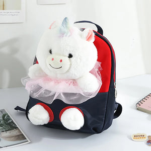Plush Backpack Girls School Bags Kindergarten Backpacks Detachable Backpack